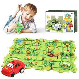 Puzzle Racer Kids Car Track Set, Puzzle Car Track Play Set,