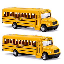 DUNRIOG TOYS Paquete de 2 autobuses escolares de 5,5 pulgada