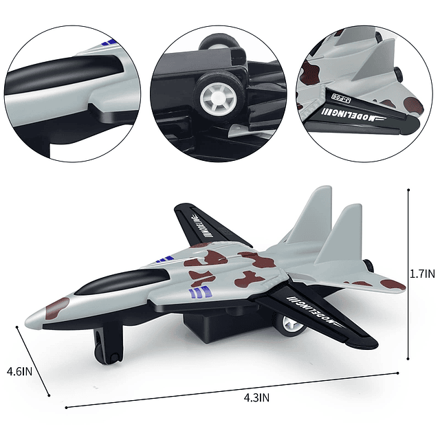 Paquete de 8 juguetes de avión para niños de 3, 4, 5, 6 a 9