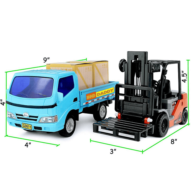 Combo de Trucks: montacargas y camioneta pickup accionados p