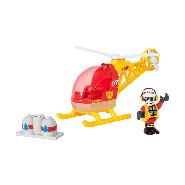 BRIO World - 33797 Helicóptero Bombero | Helicóptero de jugu