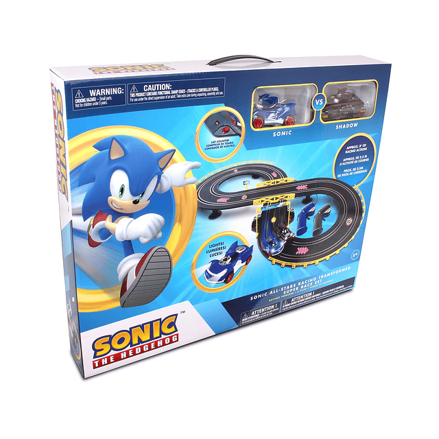 Sonic & Shadow RC Slot Car Set Race Set Vehículo, cuenta cuá