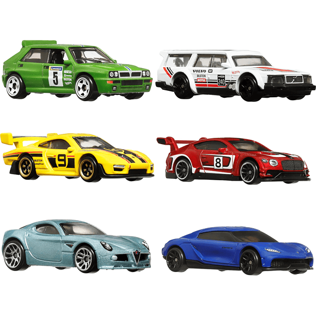 Car Culture Premium Toy Car, paquete de 6, juego de 6 vehícu