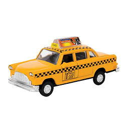 Taxi NYC en amarillo con acción de retroceso