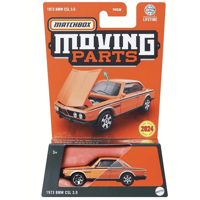 Piezas móviles de caja de cerillas 1973 BMW CSL 3.0 (naranja