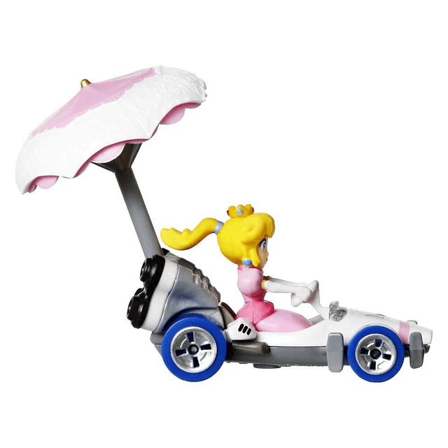 Die-Cast Mario Kart Princess Peach en B-Dasher Kart con plan