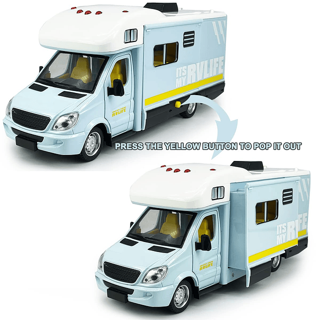 Toy Camper RV Autocaravana Juguetes para niños Niñas Vehícul