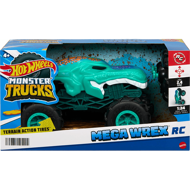 Monster Trucks Toy RC, Mega-Wrex con Control Remoto en Escal