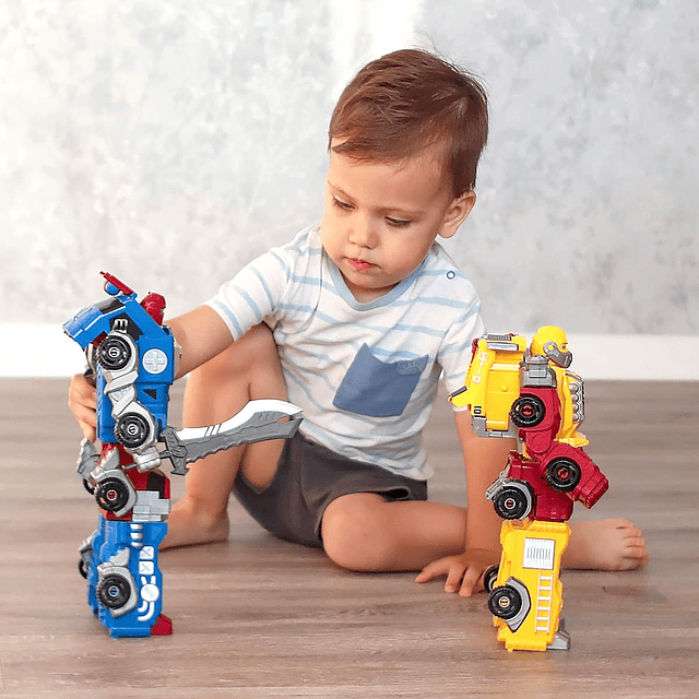 Cars Robot Transform Toys para niños de 3 4 5 6 7 años, figu