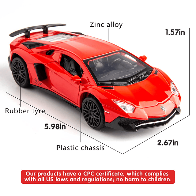 Coche de Juguete Modelo Lambo LP750 1:32 con Sonido y luz pa