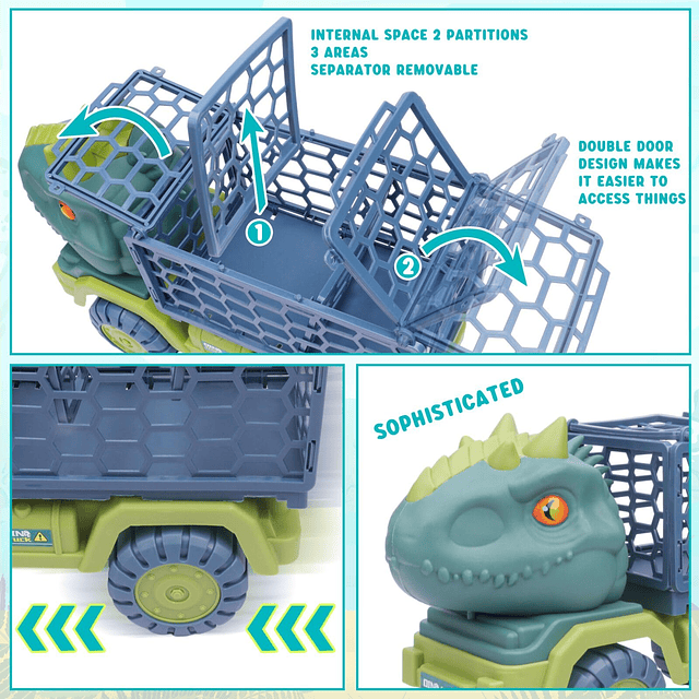 Juguetes de dinosaurio para niños de 3 a 5 años, coche de tr