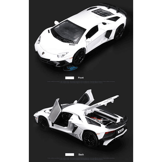 Modelo de coche de juguete Lambo Aventador blanco, vehículos