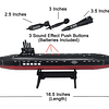 Submarino negro de juguete de 16,5 pulgadas con efectos de s