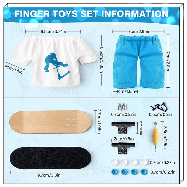 Juegos de diapasones, ropa de pantalón para dedos, mini kits