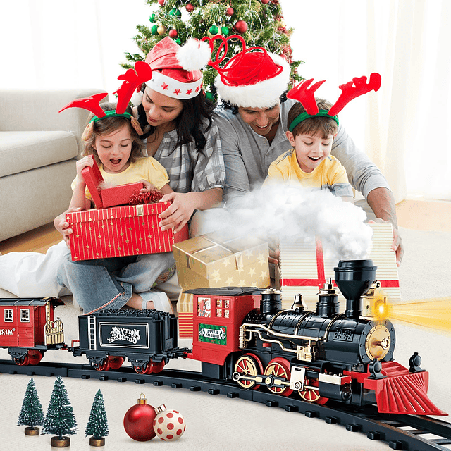 Juego de tren de Navidad, juguetes de tren para niños y niña