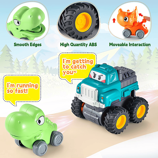 Juguete de dinosaurio para niños de 1 a 3 años, tractor de d