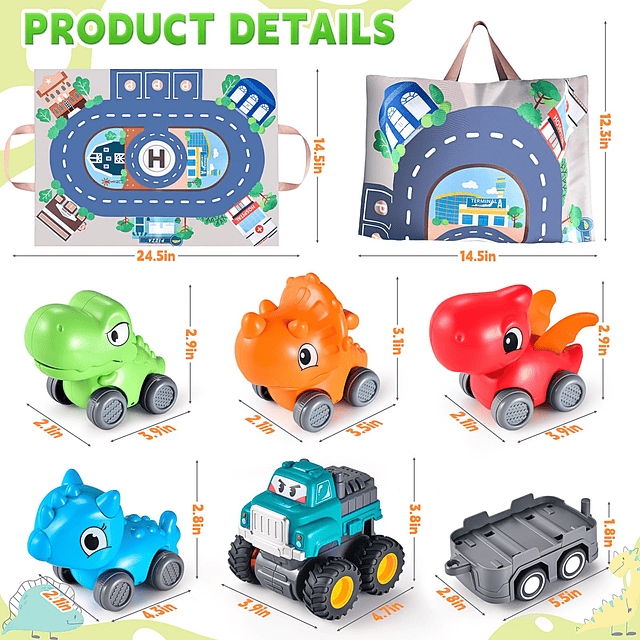 Juguete de dinosaurio para niños de 1 a 3 años, tractor de d