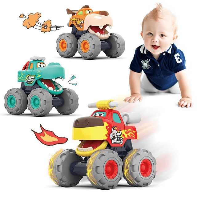 Monster Truck Car Toys para bebés de 12 a 18 meses, 1-2 jugu