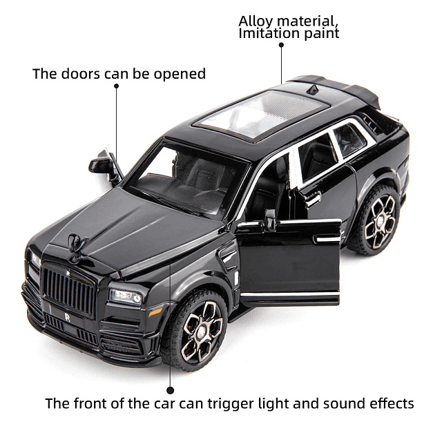 Compatible con modelo de coche Rolls Royce Cullinan 1:36, co