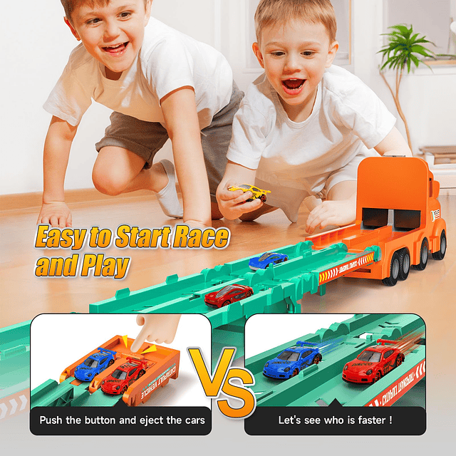 Carrier Truck Race Track Juguetes para niños pequeños, juego