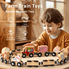 Juguetes Montessori para niños pequeños, juego de trenes de