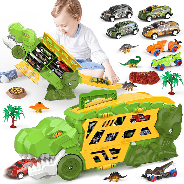 Dinosaur Car Toys para niños 3-5 5-7, 30 piezas Tyrannosauru