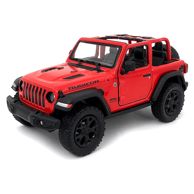 Jeep Wrangler Rubicon 2018 sin techo rojo - Kinsmart P/B