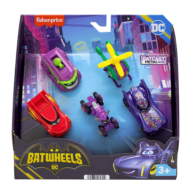 DC Batwheels coches de juguete a escala 1:55, paquete de 5,