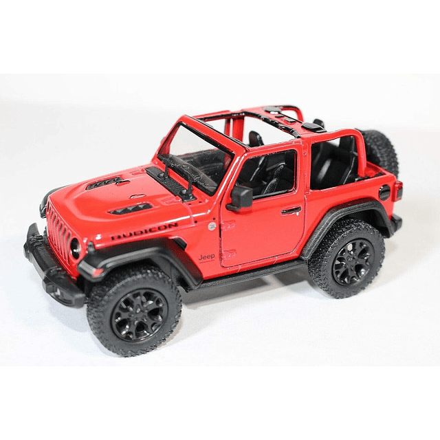 Jeep Wrangler Rubicon 2018 sin techo rojo - Kinsmart P/B