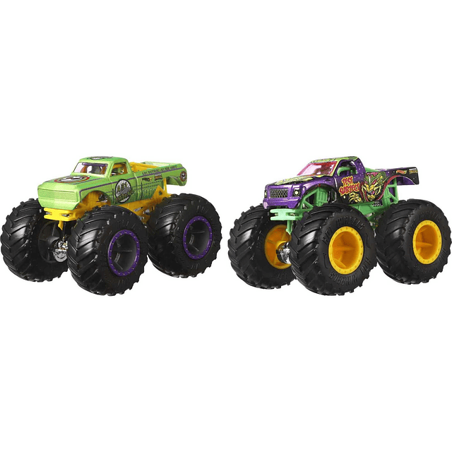 Monster Trucks - Juego de 2 camiones de juguete, dobles de d