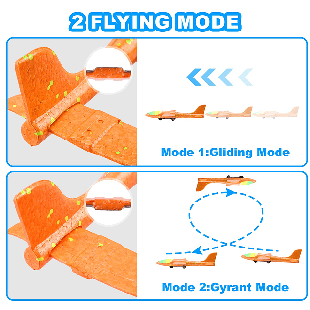 Paquete de 3 juguetes lanzadores de avión, 13.2 pulgadas LED