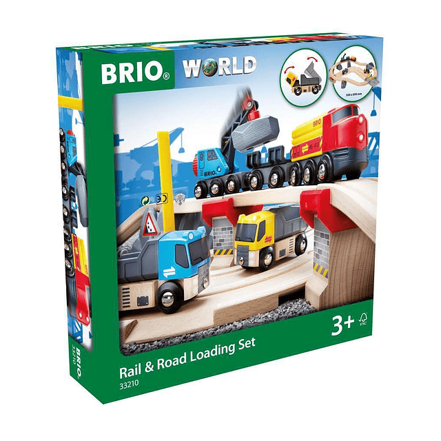 BRIO World 33210 - Juego de carga por ferrocarril y carreter