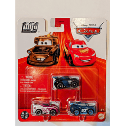 Disney Cars Mini Racers Paquete de 3 Nick Shift Flip Over Ja