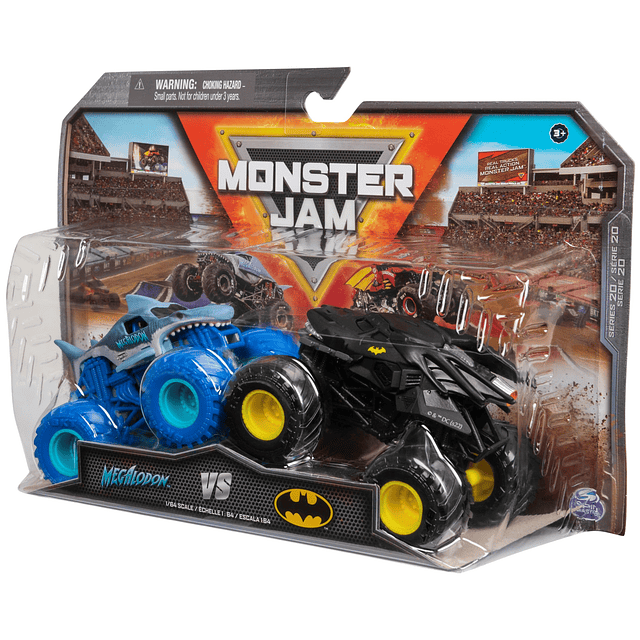 , Batman vs. oficial Megalodon Monster Trucks fundido a pres