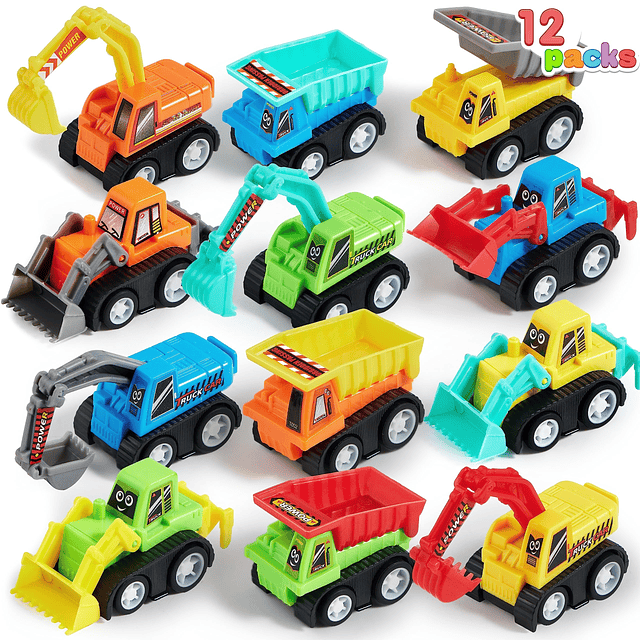 Juego de mini coches de construcción de 12 piezas, plástico,