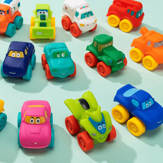 Coches de dibujos animados, juego de coches de juguete de go