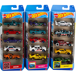 Toy Cars o Trucks Paquete de 5, 3 juegos temáticos de 5 vehí