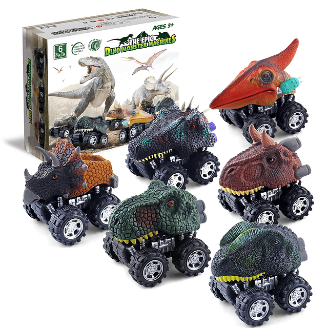 Dinosaur Toy Pull Back Cars Paquete de 6 Dinosaurios Juguete