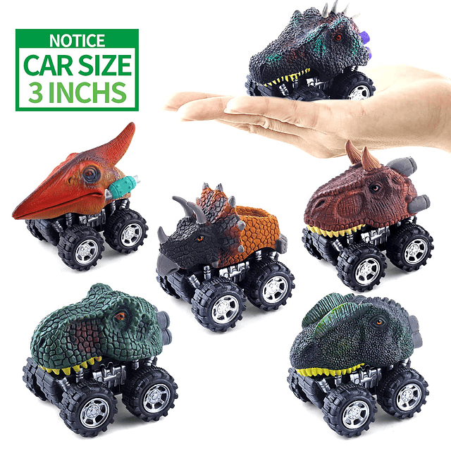 Dinosaur Toy Pull Back Cars Paquete de 6 Dinosaurios Juguete