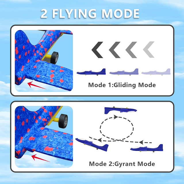 Paquete de 4 juguetes lanzadores de aviones de espuma para n