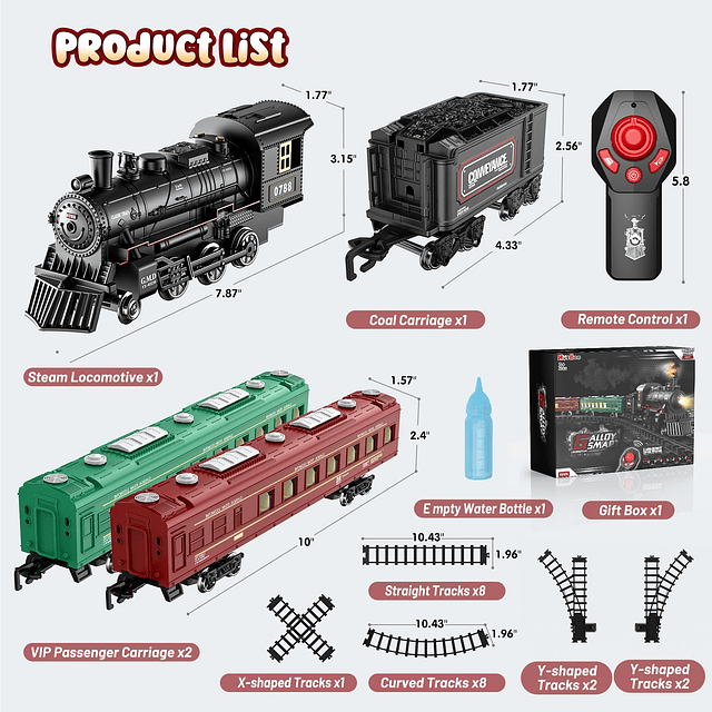 Train Set, Juguetes de Tren con Control Remoto con Pistas de