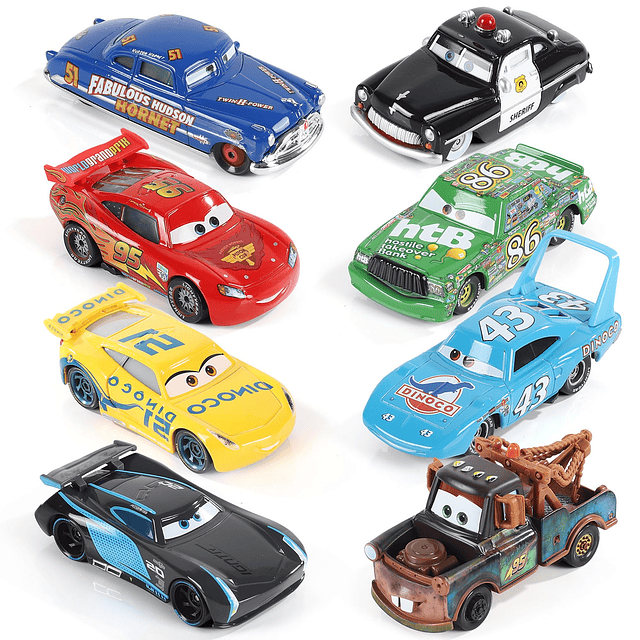 Juego de juguetes para coches de 8 piezas, coches de metal,