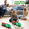 Juego de tren locomotora a pilas para vías de tren de madera