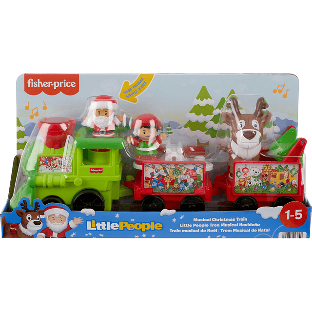 Little People Juguete para niños pequeños Tren navideño musi