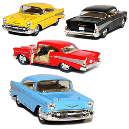 Kinsmart Juego de 4: Chevy Bel Air Coupe 1957 escala 1:40 (n