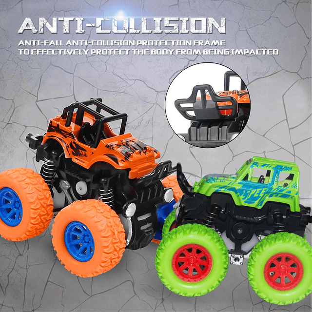 Monster Truck Toys - Coches de juguete con fricción, vehícul