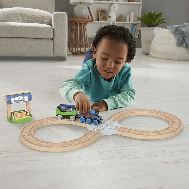 Thomas & Friends Juego de tren de juguete de madera con figu