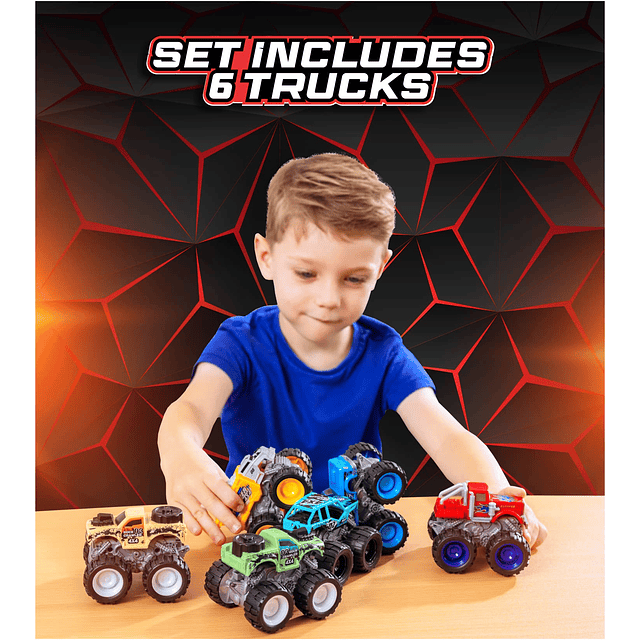 Monster Trucks Juguetes para niños y niñas, 4 ruedas movidas