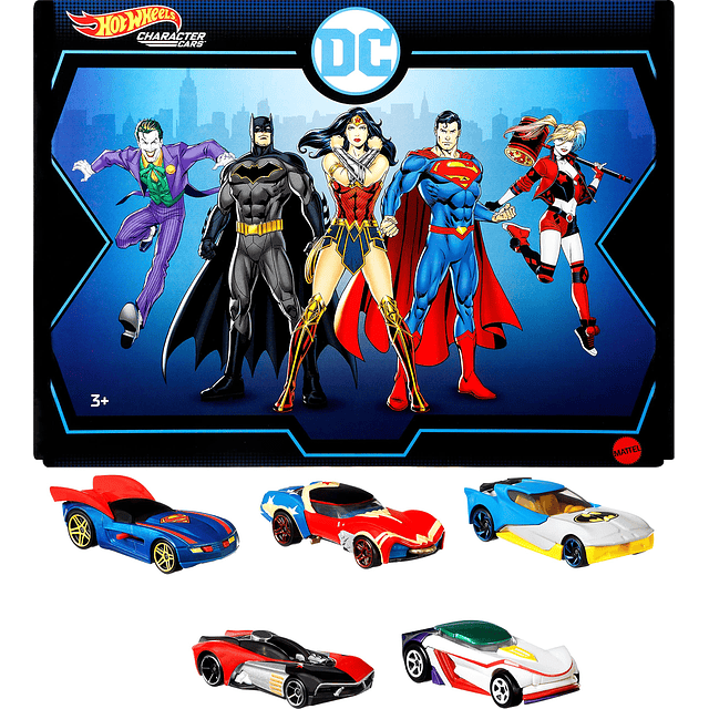 Toy Cars Paquete de 5, juego de 5 autos de personajes de DC