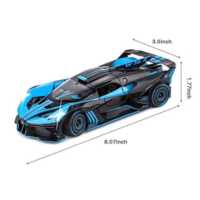 Modelo de coche de juguete para Bugatti compatible con Bugat